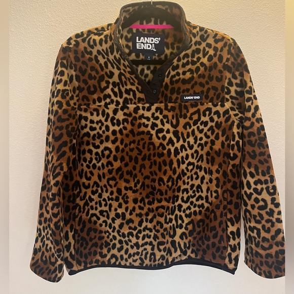 Land’s End Fleece Funnel Neck Pullover Small - Picture 1 of 4